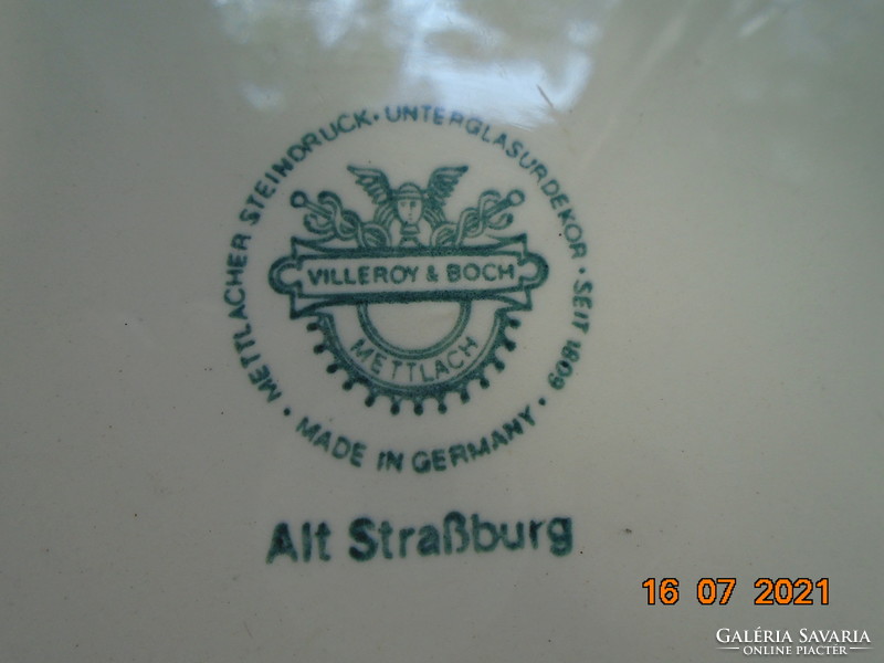 Régebbi Villeroy&Boch ALT STRASSBURG rózsás virágos polikróm tál ,Merkúr jelzés,25 cm