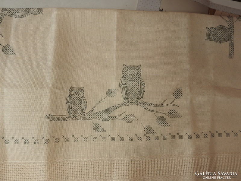 Stickpackung vorgezeichnet kit de broderie _ original embroidery kit owl scarf