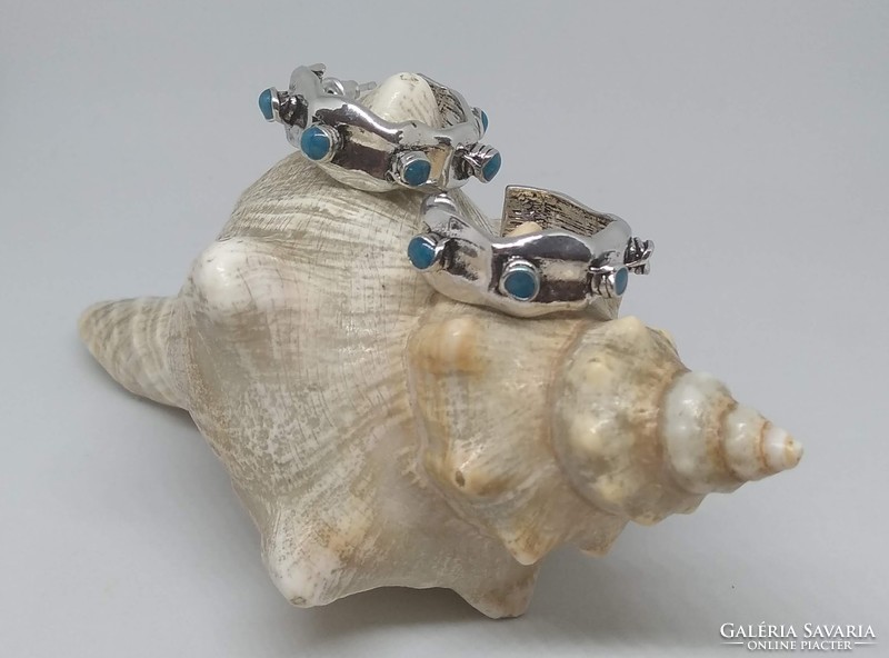 Egyedi tervezésű silver filled kék kristályos karika fülbevaló