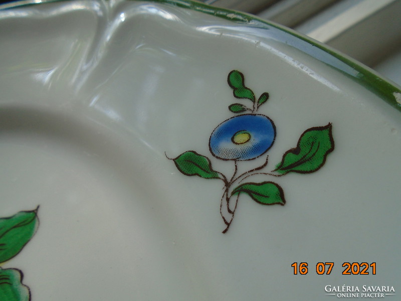 Floral polychrome plate with Villeroy&boch and Gualala, California, watermarked