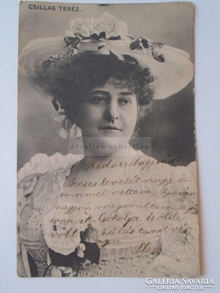 G21.307  Régi képeslap  - Színésznő - CSILLAG TERÉZ  1906  divat  kalap