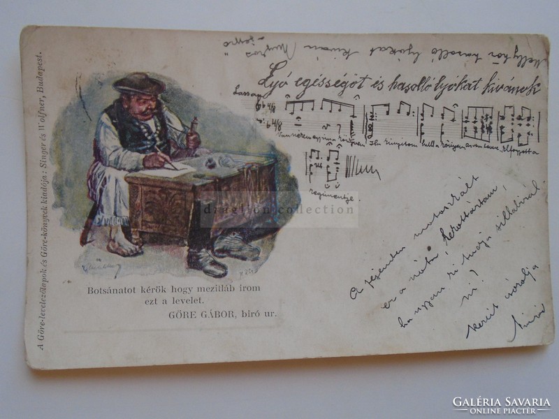 G21.308  Régi képeslap  - GÖRE GÁBOR   biró úr - antik humoros képeslap  Ó-Lubló  1900k