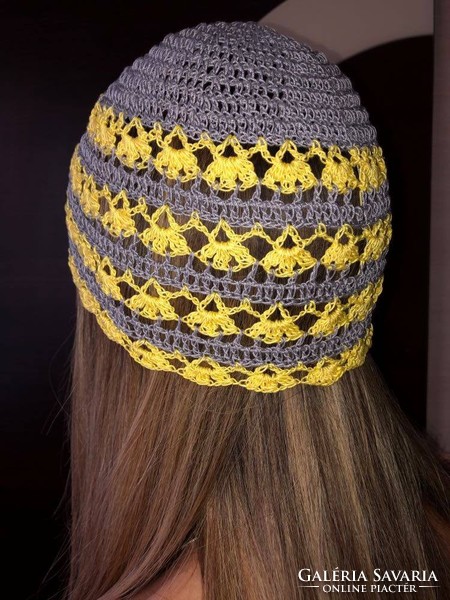 Crochet thin summer beanie style women's hat s/m