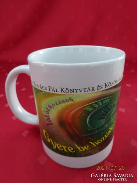 Porcelán pohár, dr. Kovács Pál - Győri Könyvtár felirattal. Vanneki!