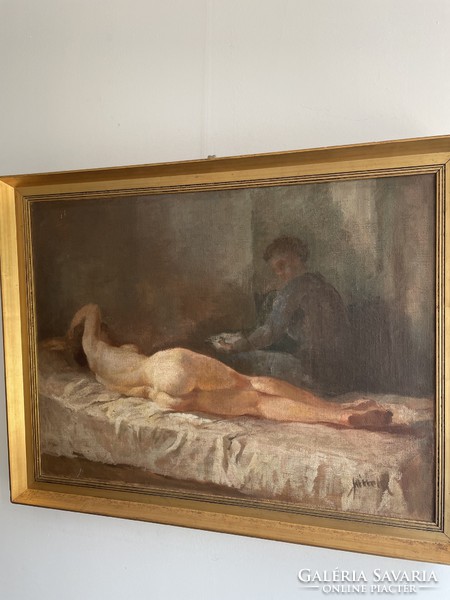 Jánoska tivadar, lying female nude