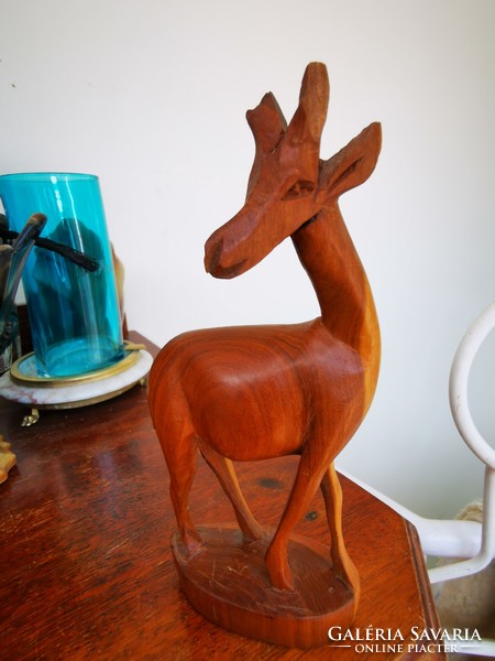Carved wooden deer