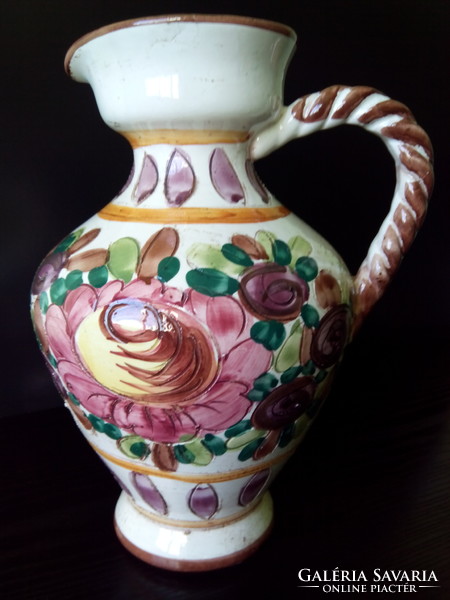 Mediterranean h.P.L. Handcrafted ceramic jug spout marked Miriam