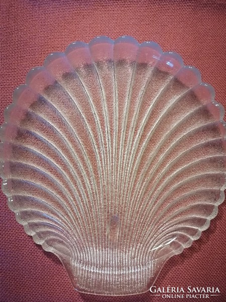 Vastag kagyló alakú üvegkínáló