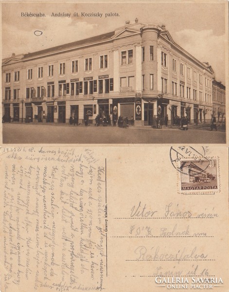 Békéscsaba Andrássy út , Kocziszky palota 1952 RK Magyar Hungary