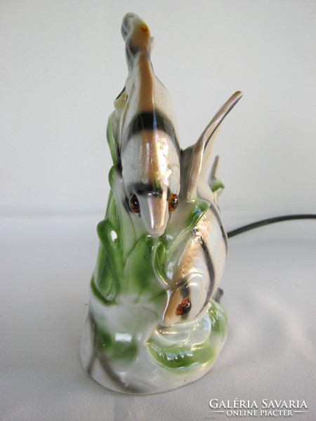 Porcelain fish lamp with a pair of elka signs