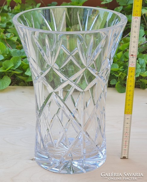 Polished, large goblet crystal glass vase (1855)