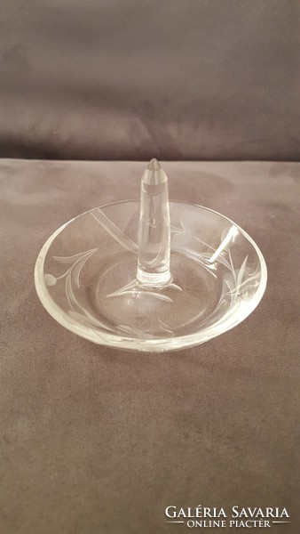 Engraved, crystal ring holder, jewelry holder