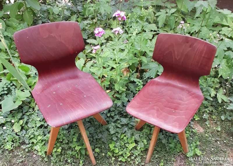 Vintage nagyon ritka iskolai székek jelzett Pagholz Flötotto