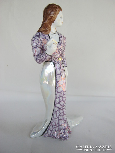 Woman in elegant dress large size porcelain 28 cm