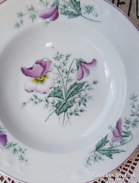 Beautiful geshützt 23 cm pansy flower, wall plate, porcelain, rare, collectible piece