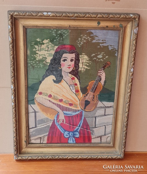 Gobelin- Lány hegedűvel