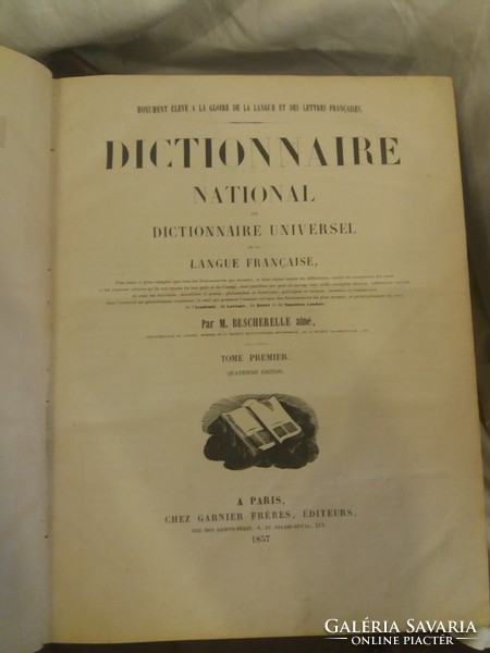 Bescherelle: huge, leather, French dictionary i-ii. 1857