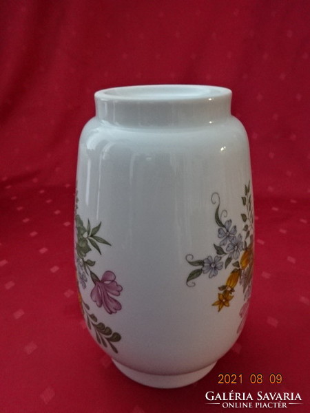 Zsolnay porcelain vase, with pink flowers, height 19 cm. He has!
