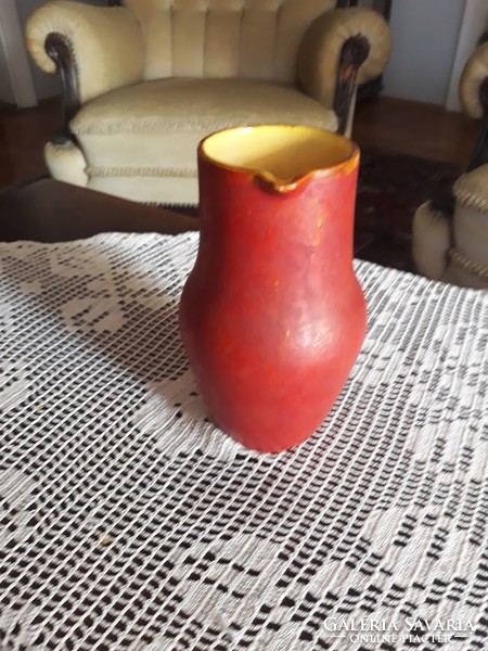 Retro vase, jug, Hungarian handicraft ceramics