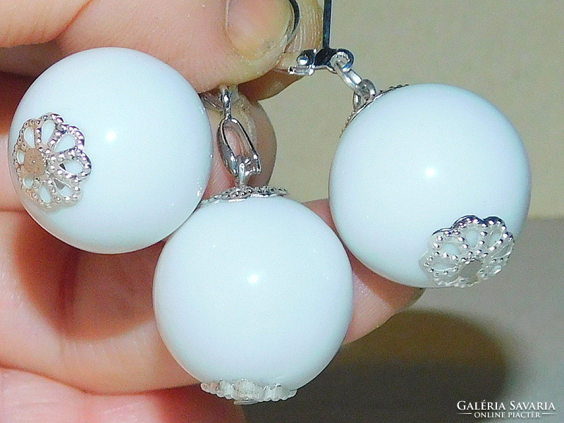 Snow white porcelain pearl jewelry set