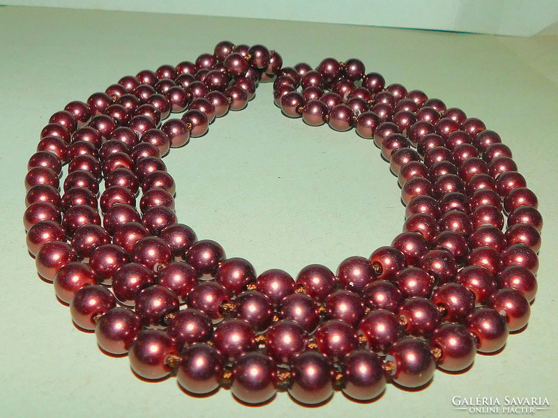 Chocolate brown shell pearl extra long pearl necklace - 148 cm!