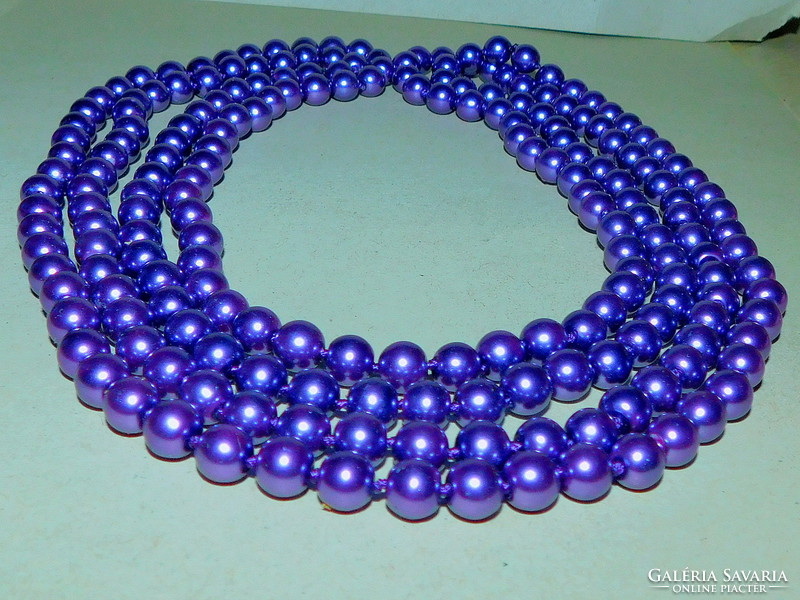 Deep purple shell pearl extra long pearl necklace - 180 cm!