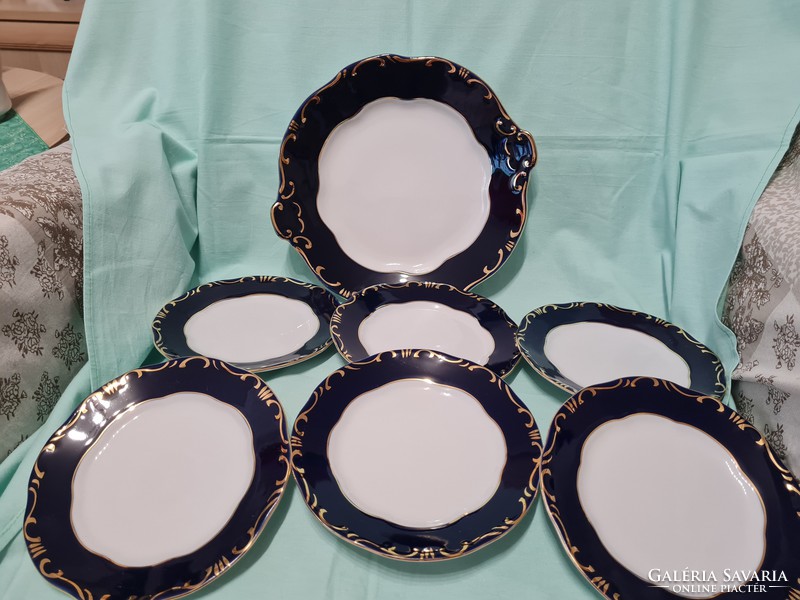 Zsolnay Pompadour III süteményes szett 24 cm és 16 cm