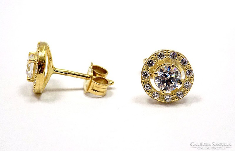 Stone gold earrings (zal-au96447)