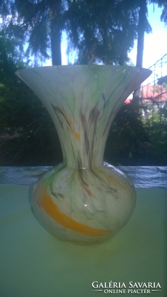 Ritka Fonalas tejüveg váza vastag falú hasas ép-szép