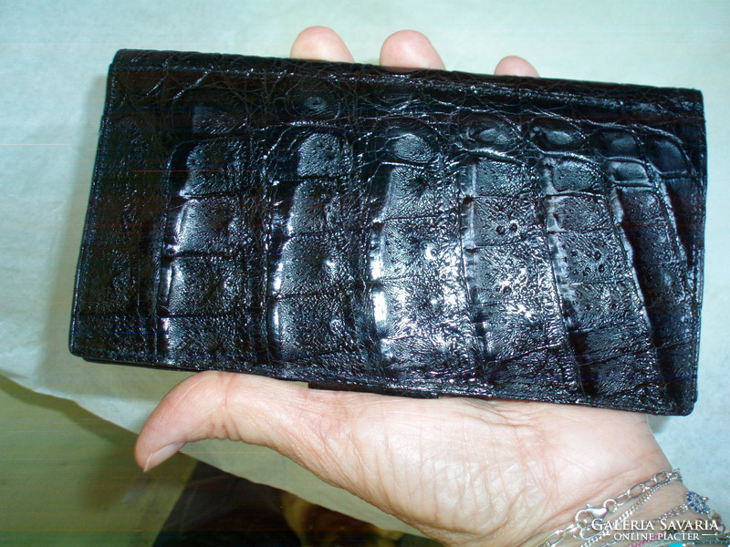 Vintage genuine crocodile leather women's wallet
