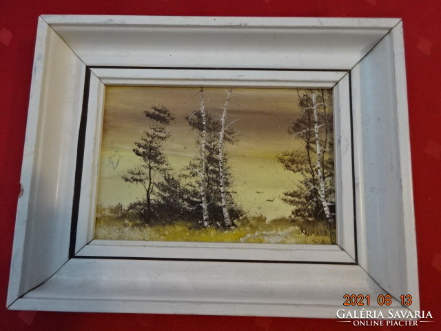 Landscape painting, signed, frame size: 19 x 14.5 cm. He has!