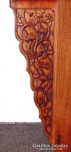 1F738 Gyönyörű keleti orientalista rézveretes keményfa tálaló asztal
