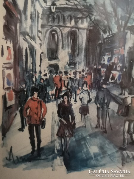 Sacre coeur, cozy Parisian street detail, print, print 30 x 18 cm