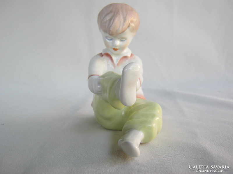 Retro ... Aquincumi porcelán figura nipp öltözködő kislány