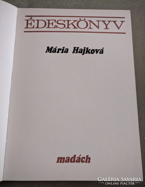 Mária Hajková: Édeskönyv (1978)