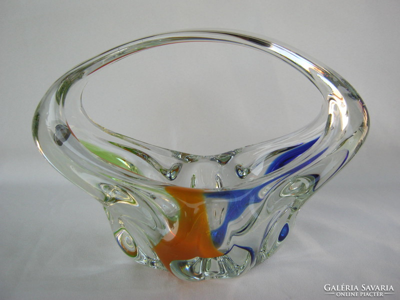 Retro ... Bohemia large bowl with thick glass handle