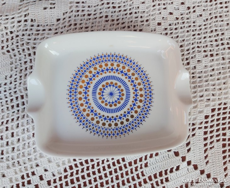 Retro Alföldi porcelán 11.5*15 cm-es hamutartó, hamus  hamutál