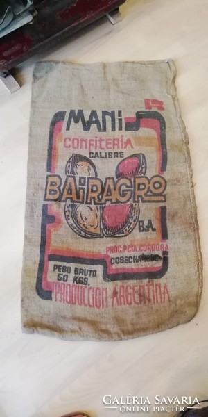 Lenvászon zsák, régi Brazil kávés zsák, dekoráció
