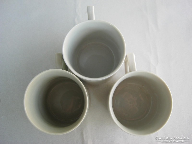 3 Zsolnay porcelain flower mugs