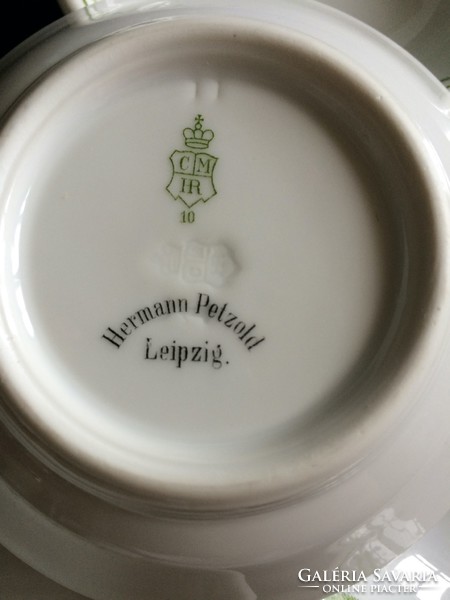 Hermann petzold antique bowl 1865 (4 pieces)