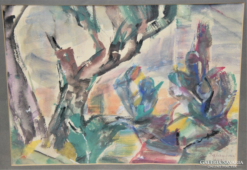 Iglay József akvarell, keretezve, szignóval ellátva, 45x30cm