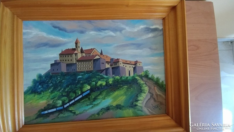 (K) Munkacci castle. Cyrillic signature with 41x32 frame