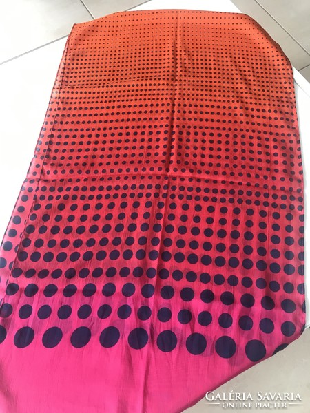 Színátmenetes pöttyös sál selyem és pamut keverékéből, 185 x 50 cm