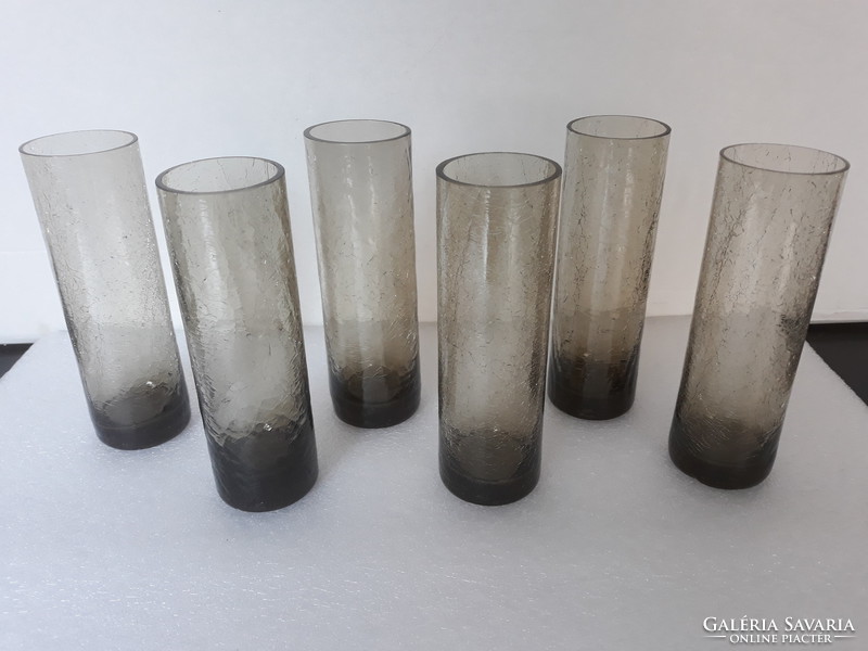 Retro üdítős karcagi fátyolüveg poharak