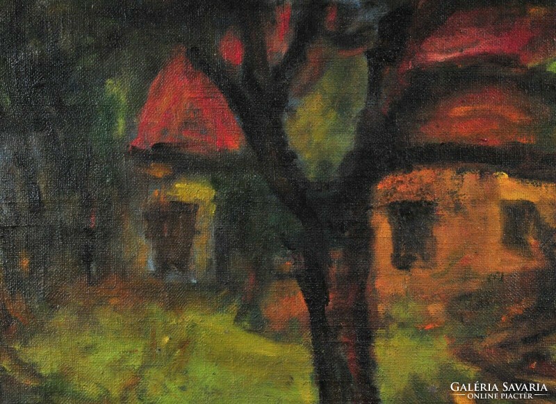 Owned by Béla Czóbel (1883-1976), colorful houses in Szentendre, Törökvölgy