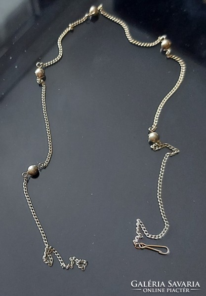 Antique silver necklace decorated with spheres 48 cm, 800 - 900 unmarked