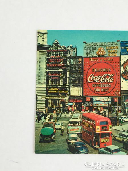 Retro, vintage, régi, angol, színes postatiszta képeslap London, Piccadilly Circus 1970-es évek
