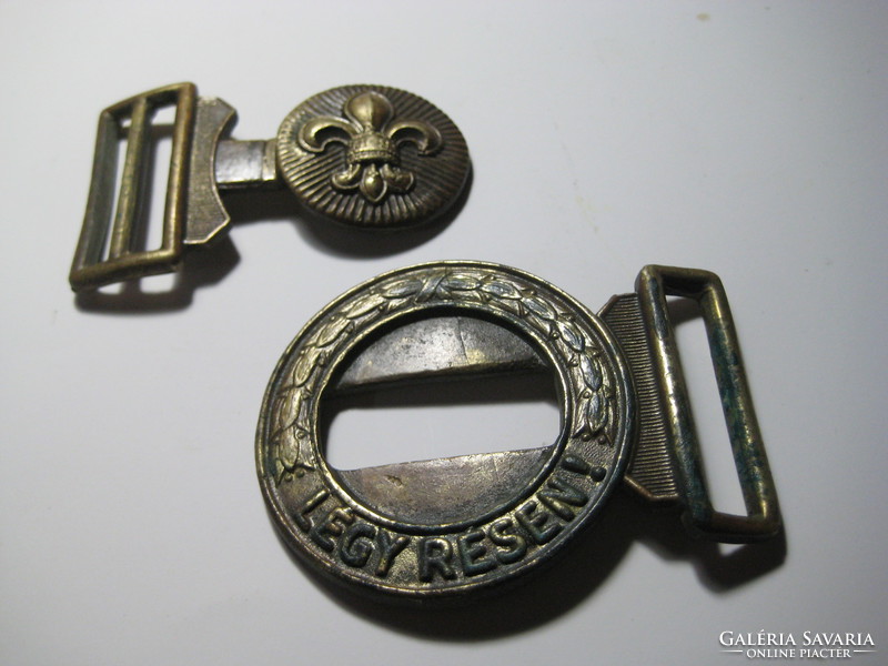 Scout belt buckle, original, old piece with patina 9.5 x 5.5 cm