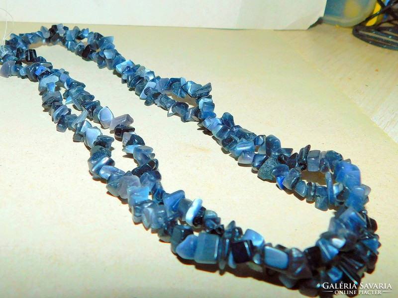 Black-blue cat's eye mineral extra long necklace 88 cm