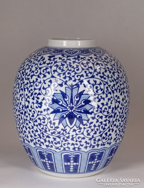 1F726 Jingdezhen kék fehér porcelán váza 24.5 cm